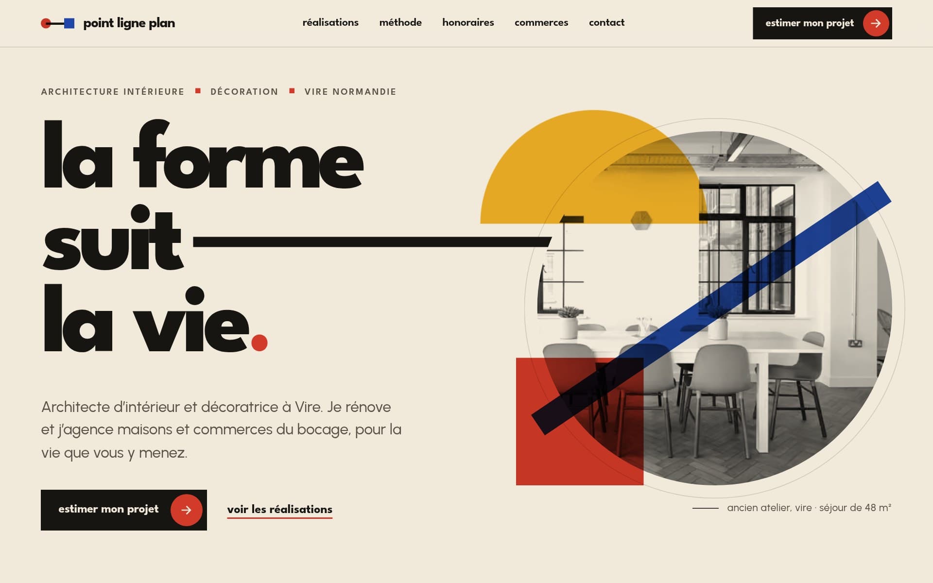 Page d'accueil du site proposé, sur ordinateur