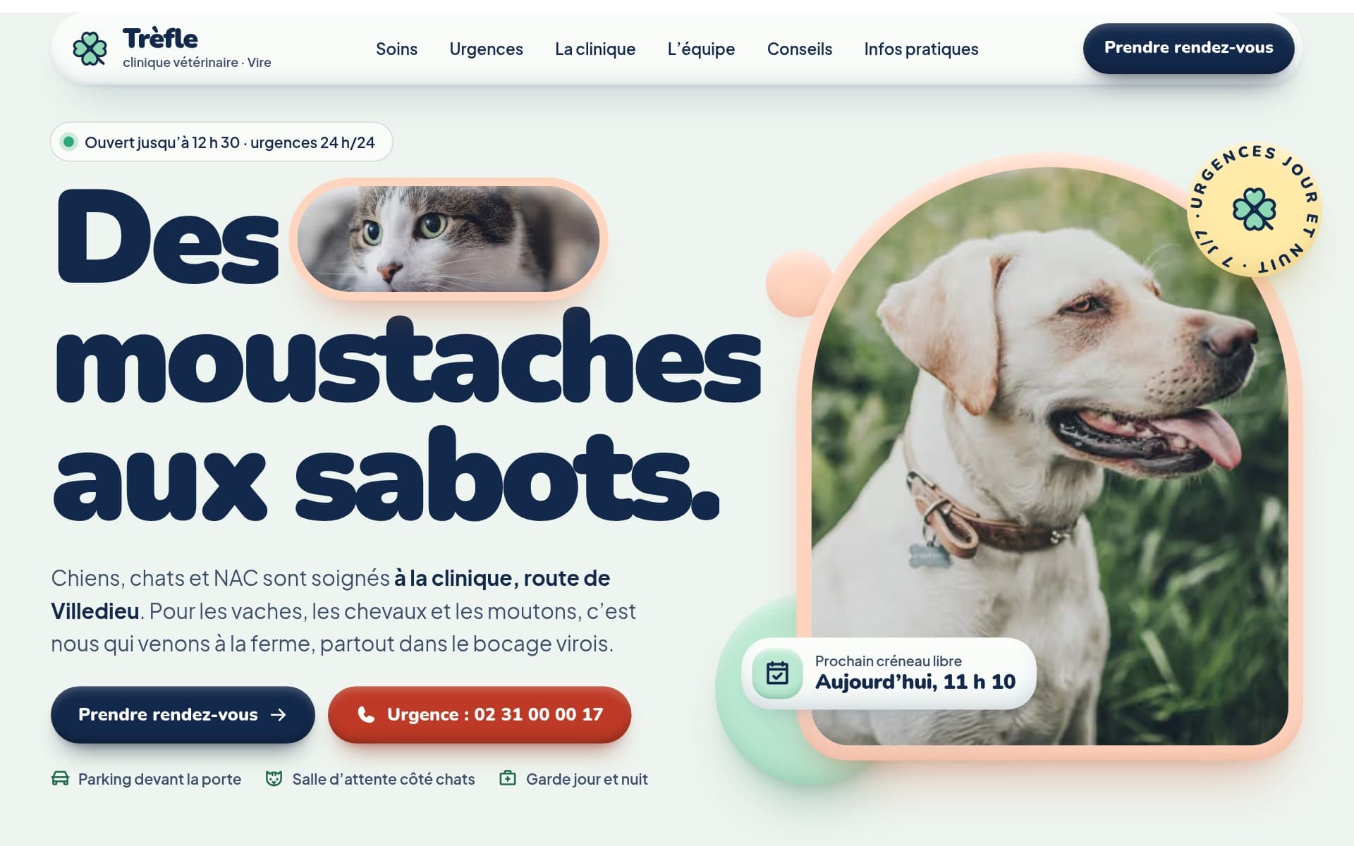 Page d'accueil du site proposé, sur ordinateur